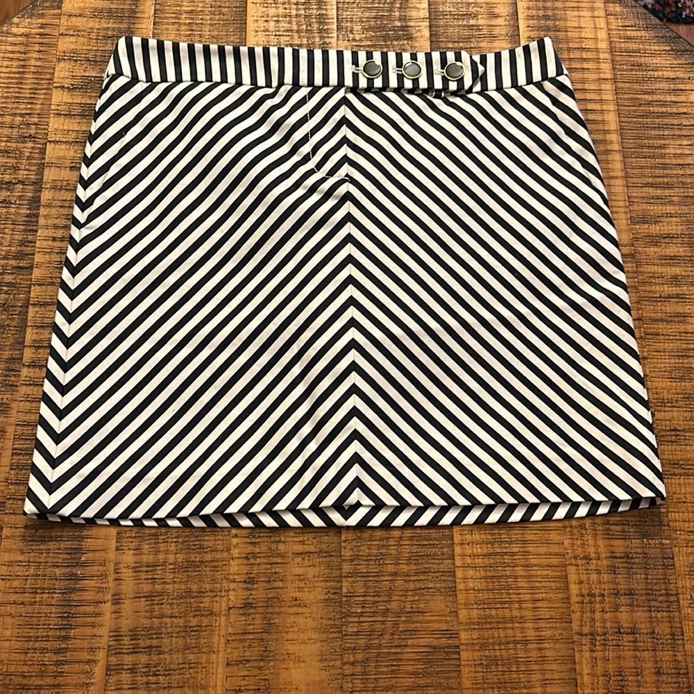J. Crew Size 2 Black & White Striped Skirt